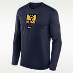 Playera de manga larga universitaria Nike Dri-FIT para hombre West Virginia Courtside