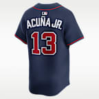 Jersey Nike Dri-FIT ADV de la MLB Limited para hombre Ronald Acuña Jr. Atlanta Braves