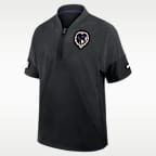 Chamarra de manga corta Nike de la NFL con gorro de medio cierre para hombre Baltimore Ravens Sideline Coach
