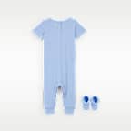 Conjunto de enterito y calcetines de tejido Knit de canalé para bebé Nike