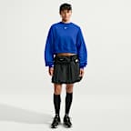 Sudadera de cuello redondo oversized cropped para mujer Nike Studio Fleece Medium Weight