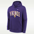 Minnesota Vikings Essentials Club Logo Arch Big Kids' Nike NFL Pullover Crew