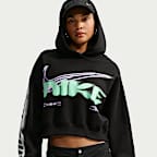 Nike Studio Fleece Medium Weight Women's Cropped Oversized Pullover Hoodie