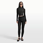 Chamarra cropped de cierre completo para mujer NikeSKIMS Ribbed Seamless