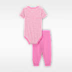 Conjunto de mono y joggers a rayas para bebé Nike