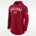 Playera con gorro de manga larga universitaria Nike Dri-FIT para hombre USC Legacy Arch