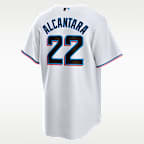 Jersey Nike de la MLB Replica para hombre Sandy Alcantara Miami Marlins
