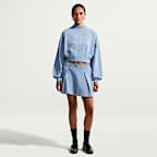 Nike Studio Fleece Lightweight "French Terry" Women's Oversized Cropped Pleated Crew