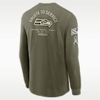 Playera de manga larga Nike de la NFL para hombre Seattle Seahawks Salute to Service