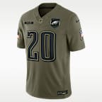 Jersey Nike Dri-FIT de la NFL Limited para hombre Brian Dawkins Philadelphia Eagles Salute to Service Retired