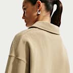 Nike Studio Fleece Medium Weight Women's Oversized Cropped Polo