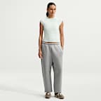 Γυναικεία πλεκτή κοντομάνικη μπλούζα σε εφαρμοστή γραμμή με ύφανση ριμπ Nike Sportswear Chill