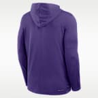 Playera de manga larga universitaria Nike Dri-FIT con gorro para hombre LSU Sideline