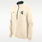 Sudadera de cuello redondo universitaria Nike de medio cierre para hombre Michigan State Primetime Primary Logo