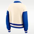 Sudadera de cuello redondo universitaria Nike oversized cropped con cierre de 1/4 para mujer Duke Legacy