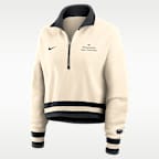 Sudadera de cuello redondo universitaria Nike cropped de cierre de 1/4 para mujer Penn State Legacy