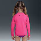 Playera de manga larga Nike Swim Hydroguard para niñas talla pequeña