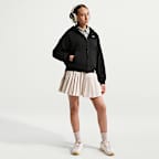 Nike Sportswear Studio Fleece oversized hoodie met rits over de hele lengte voor meisjes