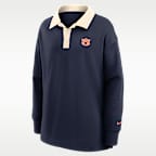 Polo de manga larga Nike Dri-FIT oversized para mujer Auburn Academic