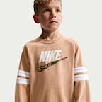 Nike Sportswear In The Zone Little Kids' French Terry Oversized Crew