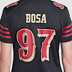 Jersey Nike de la NFL Game para mujer Nick Bosa San Francisco 49ers Rivalries Collection