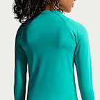 Playera de manga larga Dri-FIT UV para niña talla grande Nike Swim Hydroguard