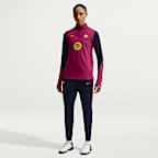 Maskinstrikket FC Barcelona Strike Nike Dri-FIT Football-træningstrøje til kvinder