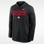 Playera de manga larga universitaria Nike Dri-FIT con gorro para hombre Ohio State Sideline