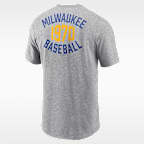 Milwaukee Brewers Cooperstown 2-Hit Large Logo Men's Nike MLB T-Shirt