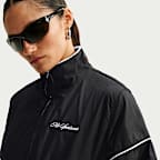 Chamarra deportiva oversized de popelina con ribete festoneado para mujer Nike Sportswear