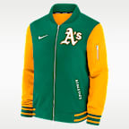 Athletics Authentic Collection Dugout Men's Nike MLB Full-Zip Bomber Jacket