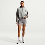 Nike Studio Fleece Medium Weight verkürztes Oversize-Top mit Viertelreißverschluss (Damen)