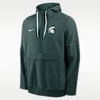 Michigan State Sideline Anorak Men's Nike College 1/2-Zip Hooded Jacket