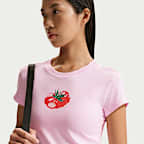 나이키 스포츠웨어 칠 니트 여성 슬림 모드 크롭 티셔츠