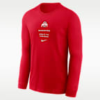 Playera de manga larga universitaria Nike Dri-FIT para hombre Ohio State Sideline