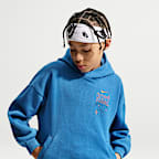 Sudadera con gorro de básquetbol de tejido Fleece oversized para niños talla grande Nike Sportswear