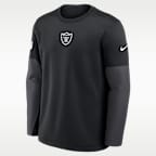 Playera de manga larga Nike Therma-FIT de la NFL para hombre Las Vegas Raiders Scripted To Win Sideline Coach
