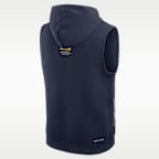 Sudadera universitaria con gorro, sin cierre y sin mangas marca Jordan Dri-FIT para hombre Michigan Sideline