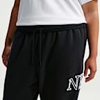 Nike Studio Fleece Medium Weight Women's Oversized Cuffed Logo Pants (Plus Size)