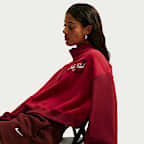 Nike Studio Fleece Medium Weight Women's Oversized 1/4-Zip Cropped Top