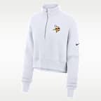 Minnesota Vikings Primetime Phoenix Women's Nike NFL Oversized Cropped 1/4-Zip Crew