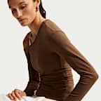 Nike Sportswear tettsittende, langermet overdel med bare skuldre til dame