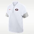 Chamarra de manga corta universitaria Nike de medio cierre para hombre Georgia Sideline Coach