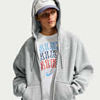 Hoodie folgado com fecho completo Nike Studio Fleece Heavyweight para mulher
