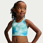 Conjunto de midkini + Hydroguard de manga larga para niña talla pequeña Nike Swim
