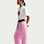Pants oversized de tiro alto con dobladillo para mujer Nike Studio Fleece Medium Weight