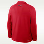 Playera de manga larga Nike Dri-FIT de la MLB de medio cierre para hombre Washington Nationals Authentic Collection