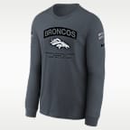 Playera Nike de manga larga de la NFL para niños talla grande Denver Broncos Salute to Service