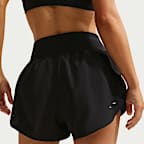 Shorts de correr Dri-FIT de tiro medio con forro de ropa interior para mujer Nike Tempo Flow Swoosh