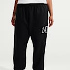 Nike Studio Fleece Medium Weight Women's Oversized Cuffed Logo Pants (Plus Size)